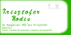 krisztofer modis business card